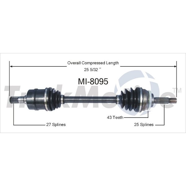Surtrack Axle Cv Axle Shaft, Mi-8095 MI-8095 - main